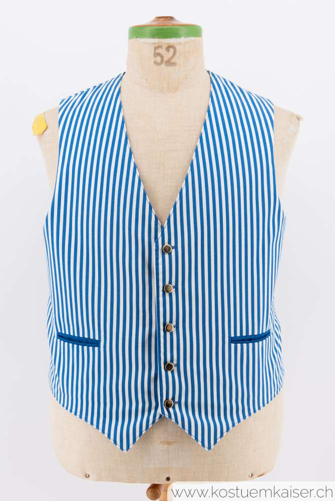 Kellner-Gilet blau-weiss