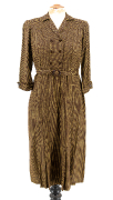 1940er Kleid braun mit gelben Punkten