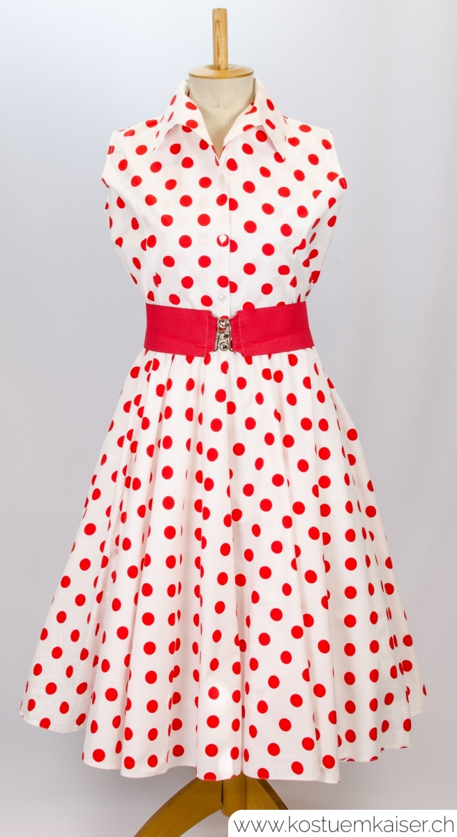 50er Jahre Polka Dot Kleid mit Petticoat