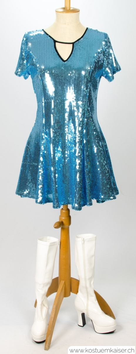 60er Jahre Kleid blau